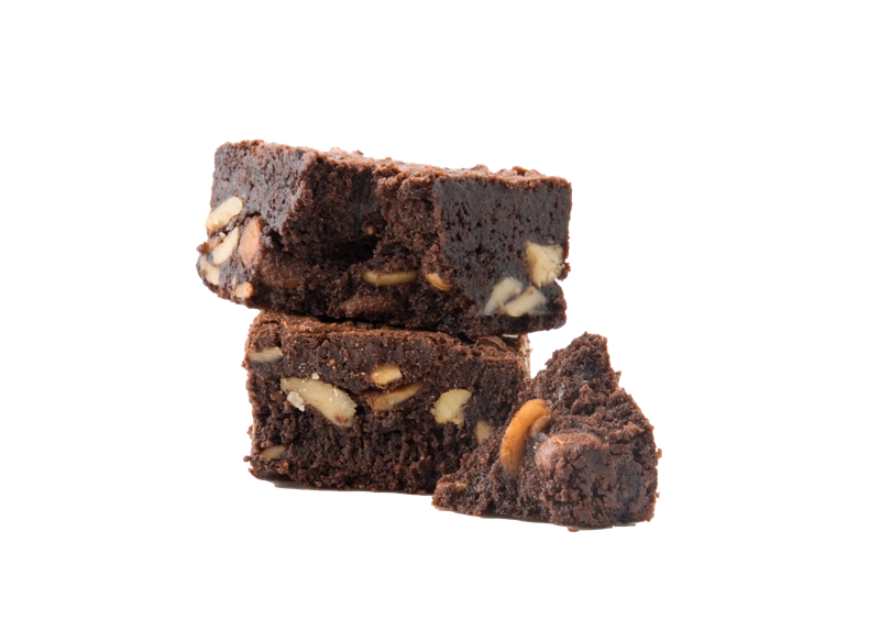 praline brownies isolated background